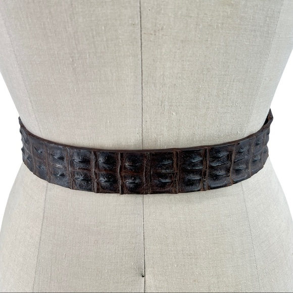 Antique Genuine Brown Hornback Belt Solid Brass Backle main image 6